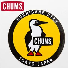 Outdoor brand sticker, CHUMS, for suitcases, cars, cool, stylish, character logo, camping, festivals, cooler boxes, cute, Booby Bird Sticker Round CH62-0156, camping.