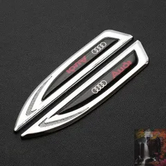【新品未使用】 アウディ 車用エンブレム ステッカー デカール 2個セット バッジ 3Dメタル カーフェンダーサイドステッカー 車のスタイリング azcb qtm
