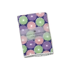 ハイカラハンカチーフ　きく　ネイビー　今治産 日本製 菊柄 日本伝統柄 タオルハンカチ タオル地 ガーゼ＋パイル地 かわいいハンカチ オシャレ プチギフト ミニタオル ハンカチサイズタオル