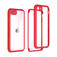 SDMOLO iPhone SE用 ケース [第3世代] For iPhoneSE /SE2/ SE3用ケース iPhone7/ iPhone8 対応ケース 360°全面保護 米軍MIL規格 耐衝撃 軽量 ワイヤレス充電 指紋認証 前後両面9H強化ガラス  0
