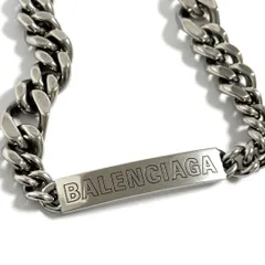 BALENCIAGA メタルチェーンネックレス　人気品 BALENCIAGA - 美品 バレンシアガ ロゴ ネックレス メンズ 銀