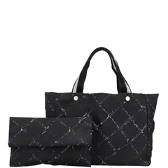 シャネル 旧トラベルライン A11833 ブラック ホワイト ナイロン レディース CHANEL【1-0187066】