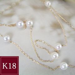 えだこ　K10YG 2WAYアコヤ真珠 ベビーパールステーションネックレス えだこ様専用 K10YG 2WAYアコヤ真珠 ベビーパールステーション