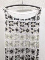 カッスルクームガーデン　花柄　刺繍　スカート　水色　ボーダー　コットンハウスアヤ カッスルクームガーデン 花柄 刺繍 スカート 水色 ボーダー
