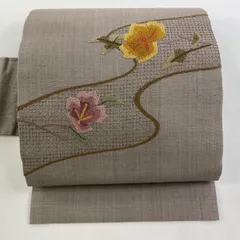 名古屋帯　相良刺繍　葡萄　九寸　正絹 nob2402004-6-1.jpg