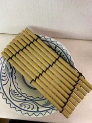 竹筏香合流水絵堺宗元 竹筏香合流水絵堺宗元
