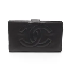 シャネル CHANEL 二つ折り長財布 ココマーク A01429 ブラック ラムスキン（羊革） ココマーク がま口長財布 レディース Used Aのサムネイル