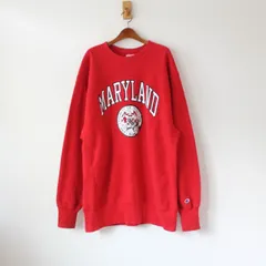 チャンピオン 80s リバースウィーブ スウェット USA製 トリコ2枚タグ メリーランド大学もの 赤 XXL （w-1420821）