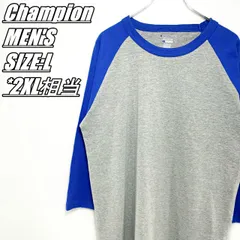 Champion　チャンピオン　ラグランスリーブTシャツ　7分袖　メンズ　サイズ表記L　グレー×ブルー
