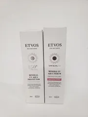 W1044 ETVOS エトヴォス ミネラルUVアクアプロテクター30g・ミネラルUVアクアセラム ナチュラルピンク 30g 計2点セット