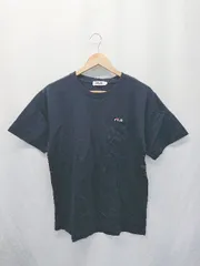 ◇ ◎ ●未使用● Θ φ FILA フィラ ロゴ 半袖 Tシャツ カットソー サイズL ネイビー メンズ E  【1410230014620】