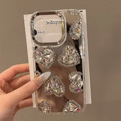 iPhone ケース 鏡面 ハート 可愛い 耐衝撃 落下防止 ミラー 女の子 おしゃれ 15 14 13 Pro Max対応 スマホカバー プレゼント 頑丈