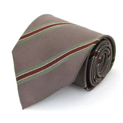 ポロ ブランド ネクタイ ストライプ柄 シルク 日本製 PO  メンズ ブラウン POLO 【中古】