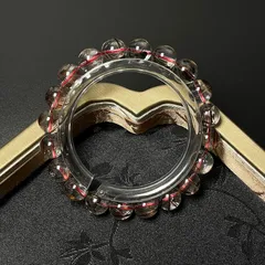 天然石★【ブラウンルチルクォーツ】★ブレスレット パワーストーン 天然石B 9.4-9.9mm ZB7129