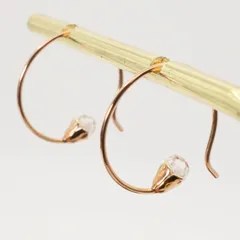 アガット つぼみ フープ ピアス K10 クォーツ/24-4933S
