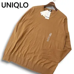 新品 未使用★ UNIQLO ユニクロ 秋冬 エクストラファイン メリノウール Vネック ニット セーター Sz.XL メンズ 大きいサイズ
