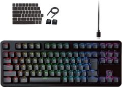 エレコム ゲーミングキーボード 有線 V-custom VK310S RGB テンキーレス メカニカル ネオクラッチキーキャップ 銀軸 スピードリニア USBポート搭載 TK-VK310SBK