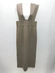 ◇ ⊂ clear クリア スリット加工 ロング丈 ワンピース サイズLL カーキブラウン レディース E  【1501160014818】