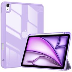 【数量限定】三つ折り 耐衝撃 ペン収納 クリアカバー 透明 スタンド 10.9インチ (2020) Air4 / / / スマートカバー (2022) Air5 iPad iPad (2024) M2 (パープル) (2025) M3 ケース 11インチ Ai