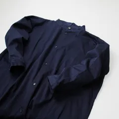 近年 Y's Yohji Yamamoto ワイズ ヨウジヤマモト YW-D81-002 BORN PRODUCT スタンドカラー ロングシャツ 1/ネイビー【2400013219921】のサムネイル