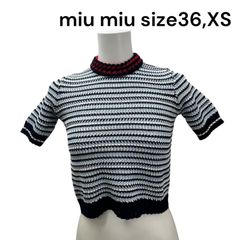miu miu 半袖ニットトップス 36 アイボリー miu miu 半袖ニットトップス 36 アイボリー