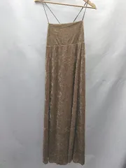 ◇ ⊇ LEPSIM レプシィム ベロア生地 キャミソール ロング ワンピース サイズ F ゴールド系 レディース E  【1411280040669】