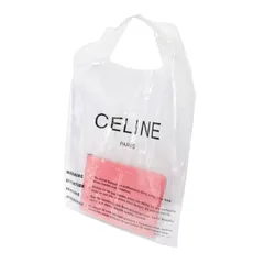 CELINE セリーヌ バッグ ピンク / ロゴ プリント ビニールバッグ レザー クラッチバッグ セット / ポーチ PVC  トート / フィービー期 / イタリア製 / ブランド カバン【レディース】【中古】