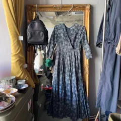 @ MARIHA マリハ 花柄 総柄 長袖 ワンピース ドレス ロング　お呼ばれ　デート　オフィスカジュアル　食事会　可愛い　お出かけ　上品