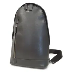 28093r MICHAEL KORS マイケルコース ロゴ 本革 シボ革 レザー シルバー金具 スリングバッグ ボディバッグ ワンショルダー 斜め掛け ショルダーバッグ 黒 ブラック メンズ