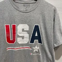 古着　L  半袖　tシャツ　グレー　champion  USA  星
