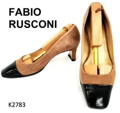 ファビオルスコーニ　スクエアトゥ　エナメル　パテントレザー　スエード　バイカラー