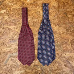 2本セット 昭和レトロ アスコットタイ ネクタイ 総柄 ヴィンテージ ビンテージ vintage USED ユーズド 古着
