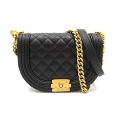 シャネル CHANEL ショルダーバッグ ボーイシャネル チェーンショルダー ブラック キャビアスキン(グレインドカーフ) ボーイシャネル チェーンショルダー レディース Used A