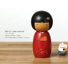 ヴィンテージ創作こけし、卯三郎こけし、高さ14cm | antique Sosaku kokeshi, Uzaburo kokeshi, 14cm in height