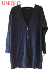 1021y【秋冬コーデ】ユニクロ 古着 カーディガン ロング レディース L