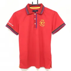 ★SALE価格★【超美品】キャロウェイ 半袖ポロシャツ レッド 袖・襟ライン ロゴ刺しゅう レディース M ゴルフウェア Callaway