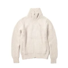 GRAN SASSO グランサッソ / ニットカーディガン ハイネック スタンドカラー ローゲージ ヴァージンウール カシミヤ ベージュ 399625のサムネイル