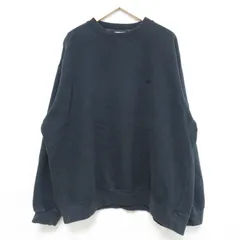 XL/古着 リーボック 長袖 スウェット メンズ 00s ワンポイントロゴ 大きいサイズ クルーネック 黒 ブラック 25may31 中古 スエット トレー