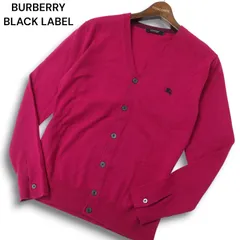 BURBERRY BLACK LABEL バーバリー ブラックレーベル イタリア生地 ウール100％ ホース刺繍 ニット カーディガン Sz.2 メンズ