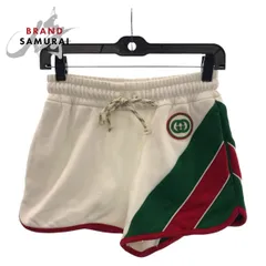 GUCCI グッチ 23AW ストライプ サイズXS ホワイト レッド グリーン コットン 688613 ショートパンツ ジャージ レディース 407430【中古】のサムネイル