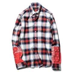 SOPHNET.PANEL SLEEVE FLANNEL CHECK B.D SHIRT   長袖シャツ   SOPH-189081