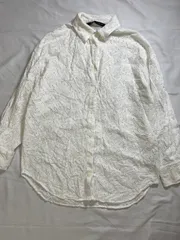 【213902】ZARA ザラ  カーディガン　長袖　花柄　コットン100％　サイズEURM  ・ ホワイト