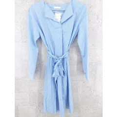 ◇ ●新品● index インデックス タグ付 ストライプ 長袖 膝下丈 シャツ ワンピース S ブルー系 レディース  【中古】 【1002796850349】