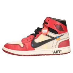 NIKE (ナイキ) ×オフホワイト ザテン エアジョーダン1 シカゴ ハイカットスニーカー AA3834-101 ホワイト/レッド US9.5/27.5cmのサムネイル