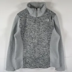 古着 ザ・ノースフェイス THE NORTH FACE フルジップフリースジャケット ワンポイントロゴ トレーナー アウトドア L  グレー レディース