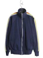 【お得なクーポン配布中!】 70s JCペニー フルジップ トラック ジャケット メンズ S レディース M ヴィンテージ ライン入り ジャージ トップス ジャンパー ハイネック