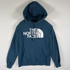 古着 ザ・ノースフェイス THE NORTH FACE パーカー スウェット ビッグロゴプリント フーディ プルオーバー S  ブルー系 レディース