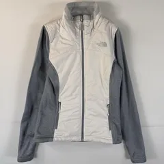 古着 ザ・ノースフェイス THE NORTH FACE 中綿ナイロンジャケット ワンポイントロゴ刺繍 フルジップ ツートン XS  ホワイト レディース