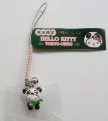 【中古】キーホルダー・マスコット(キャラクター) キティ(上野バージョン/パンダ) 根付け(ピンク/シルバー) 「ハローキティ」 東京限定