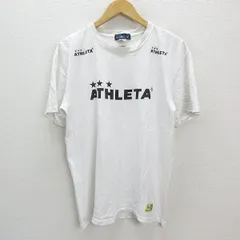 s■アスレタ/ATHLETA ロゴプリント 半袖Tシャツ バックプリント【L】白/MENS/120【中古】